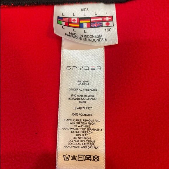 Spyder Full Zip Stryke Jacket Kids Size Large 14-16 Red and Black NWOT - Picture 9 of 11